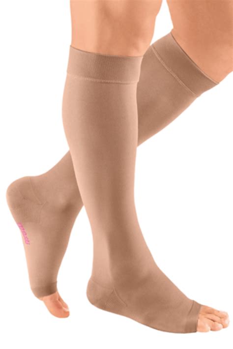 The heavier fabric of the Plus Knee High, available for men and women, features a more opaque look. . Mediven compression socks 20 30
